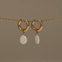 Chunky Pearl Hoops