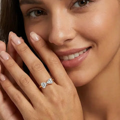 Sterling Silver Moissanite Feminine Bow Ring