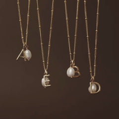 Initial & Pearl Necklace