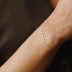 18K Sterling Silver Minimal Thin Curb Bracelet