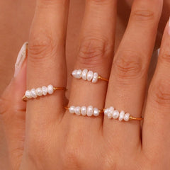 Dainty Pearl Beaded Ring
