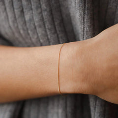 18K Sterling Silver Minimal Thin Curb Bracelet