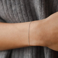 18K Sterling Silver Minimal Thin Curb Bracelet