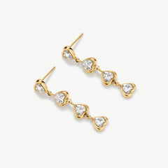Heart Bezel Statement Drop Earrings