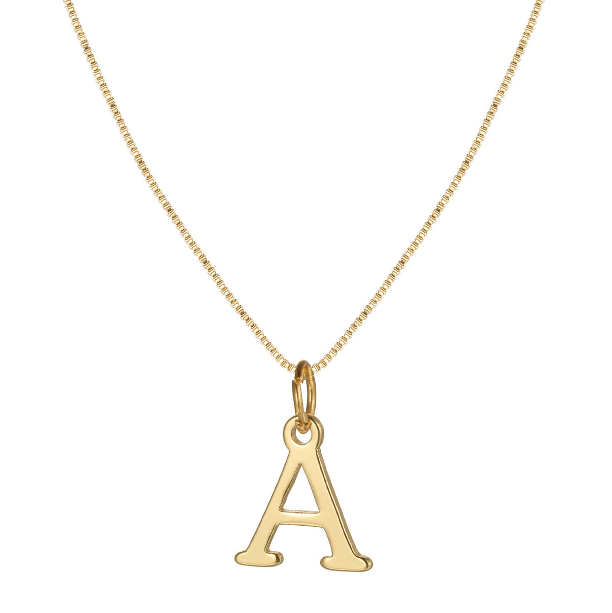 14K Minimal Serif Initial Necklace