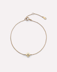 Solid Yellow Gold - Diamond Mini Flower Bracelet