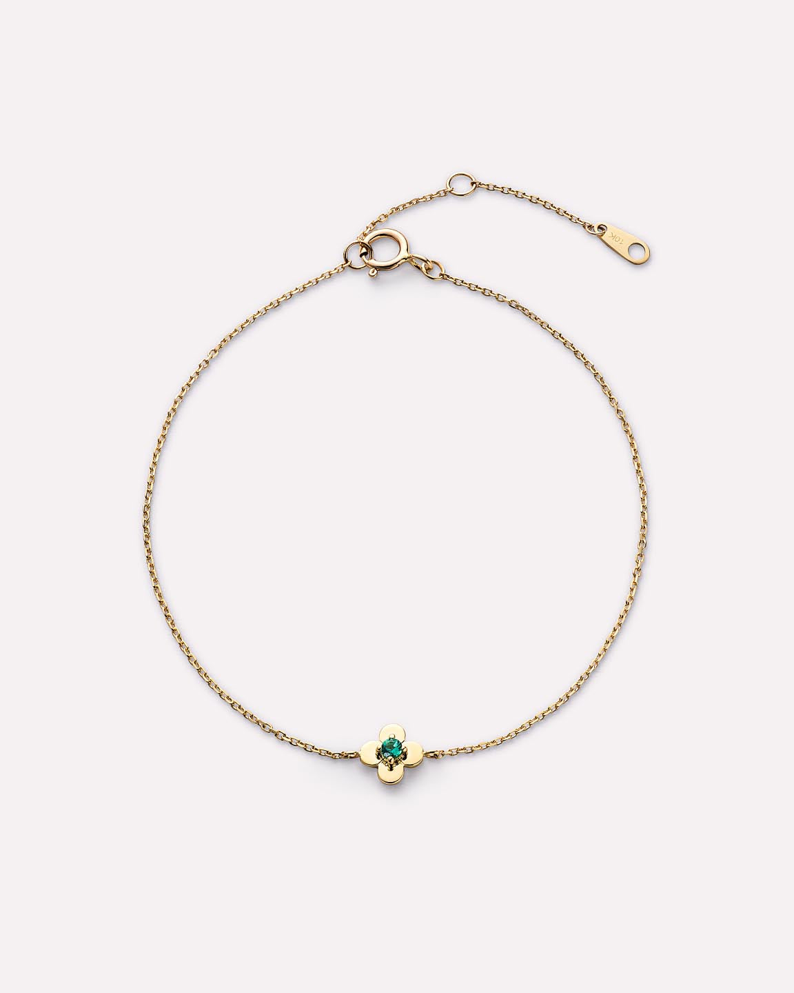 Solid Yellow Gold - Diamond Mini Flower Bracelet