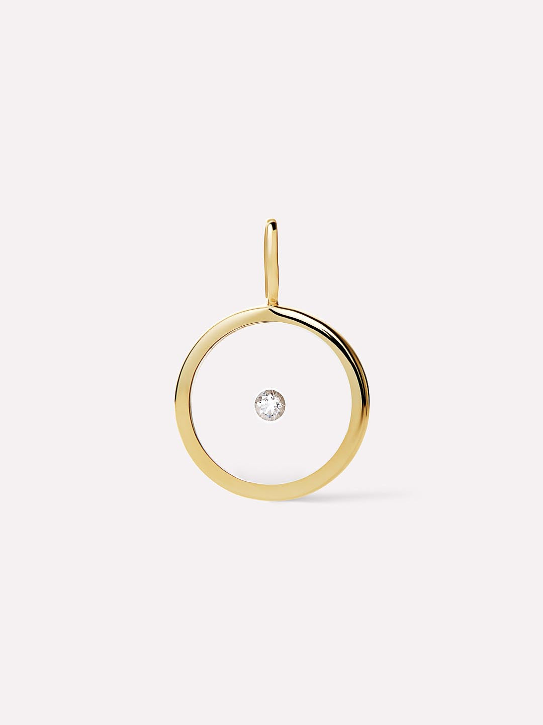 Gold Pendant - Floating Diamond Charm