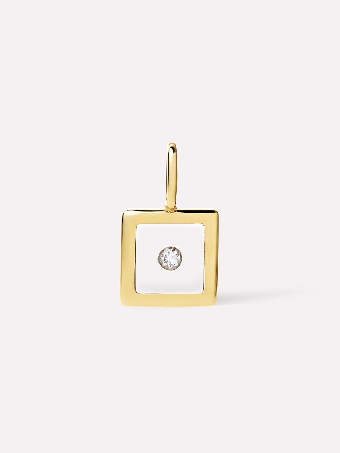 Gold Pendant - Floating Diamond Charm