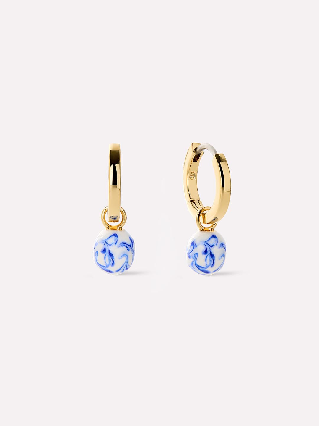 Drop Earrings - Lainey Medium Marble Blue