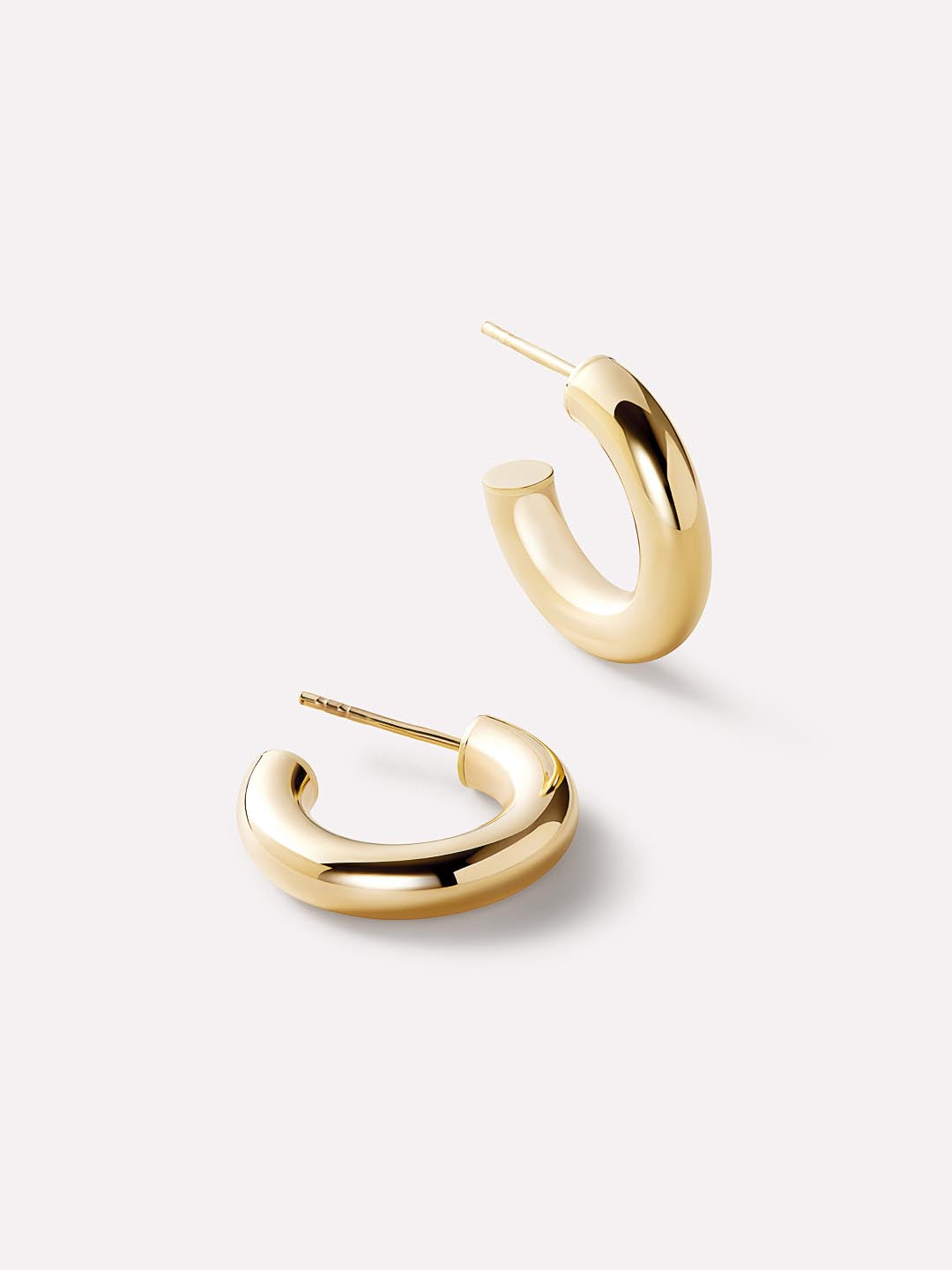 Chunky Gold Hoop Earrings - Gold Bold C-Hoops Large