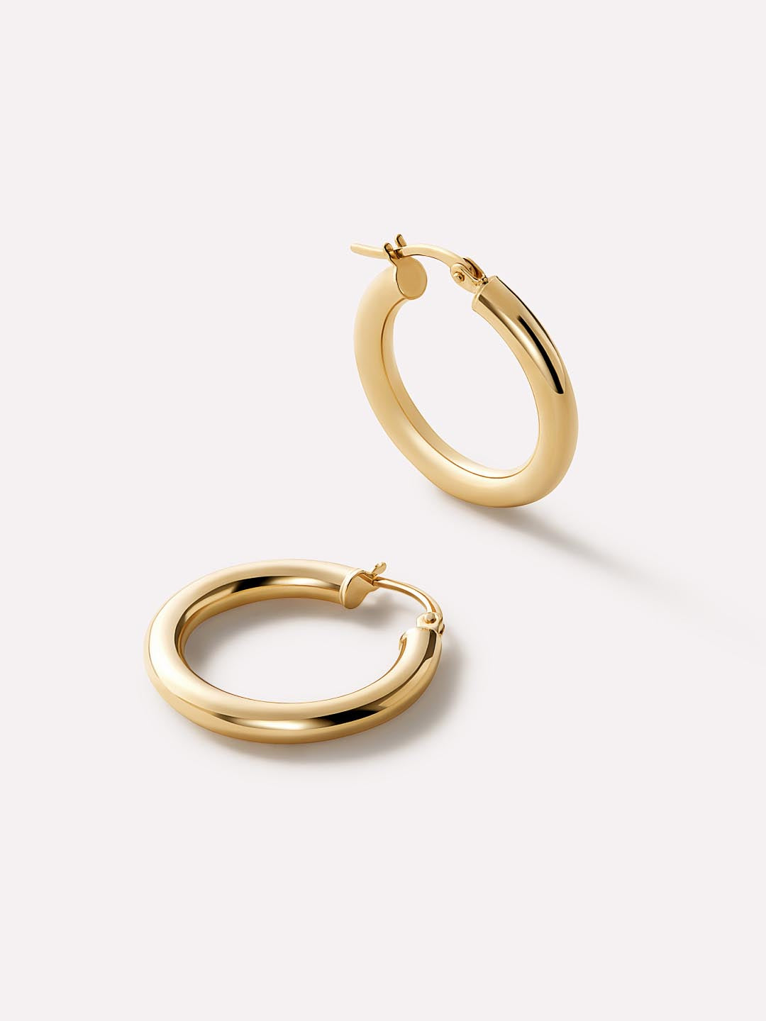 Chunky Gold Hoop Earrings - Gold Classic Hoops Large