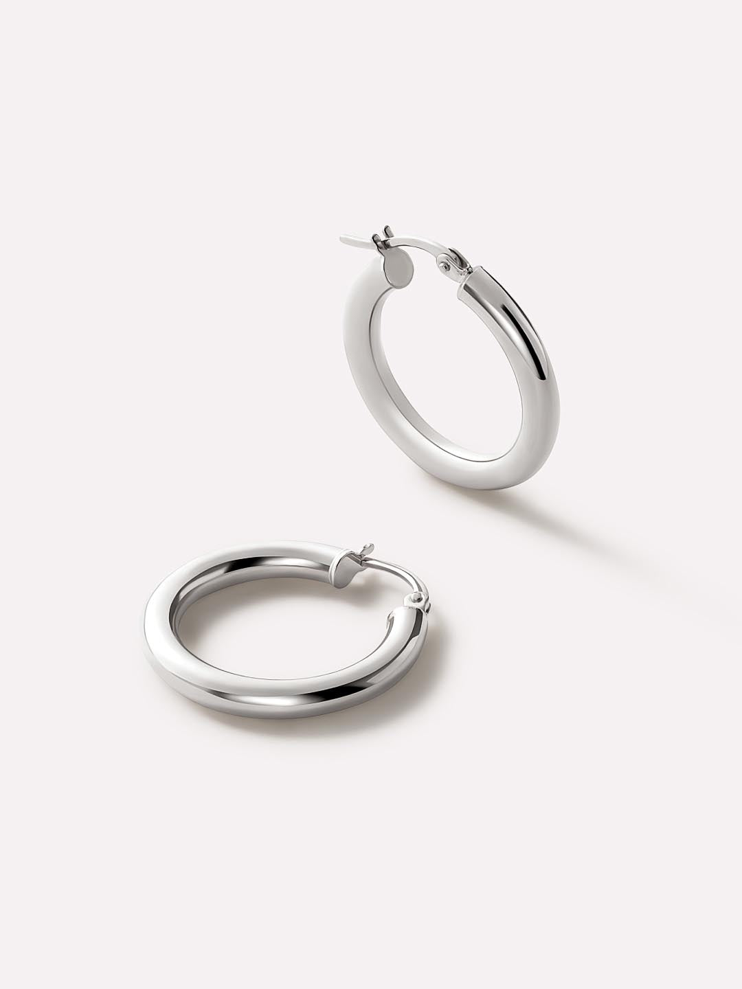 Chunky Gold Hoop Earrings - Gold Classic Hoops Large