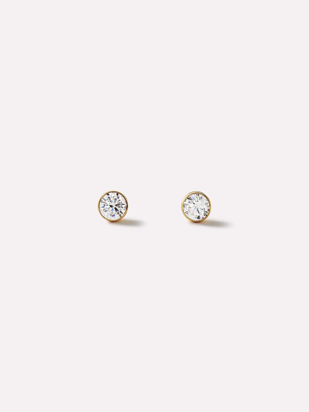 Gold Stud Earrings - Invisible Set Studs Medium