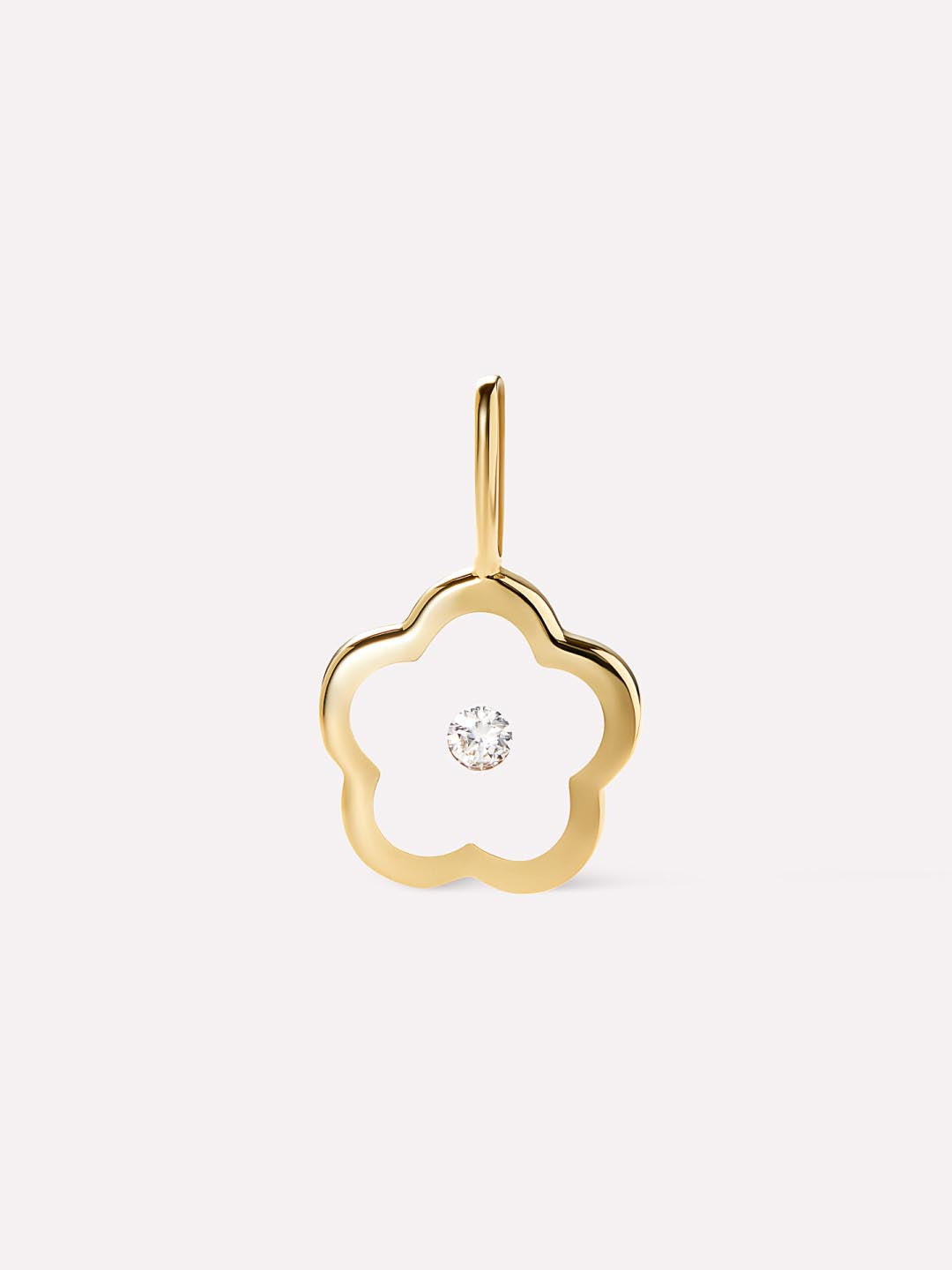 Gold Pendant - Floating Diamond Charm