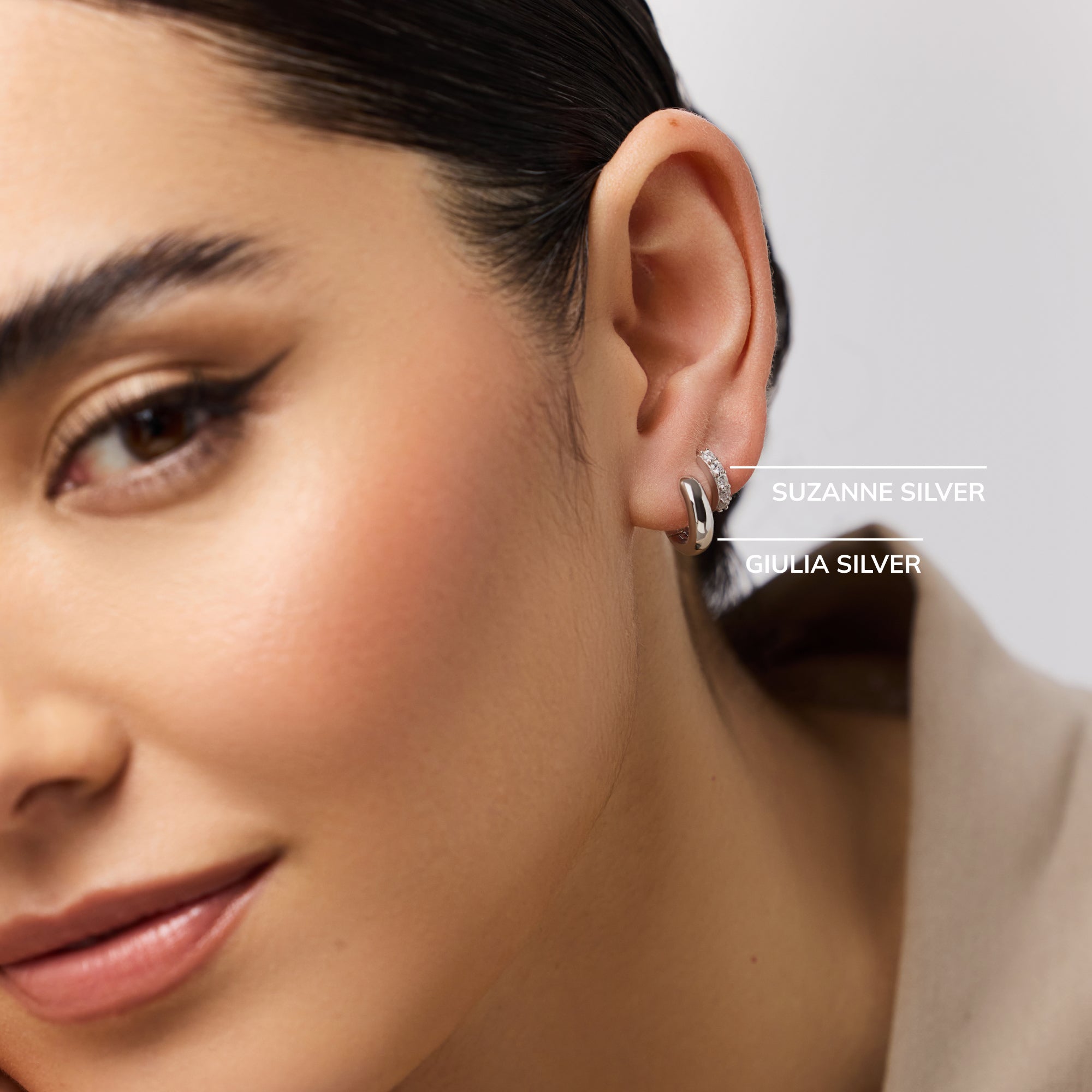 Huggie Hoop Earrings - Suzanne