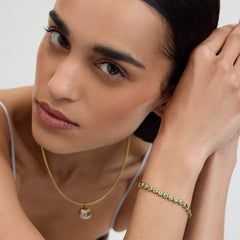 Classic Bezel Tennis Bracelet Green