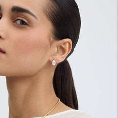 Bold Pear Solitaire Earrings