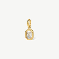 Emerald Cut Bezel Pendant Charm