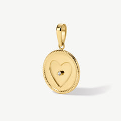 Embedded Heart Disc Pendant