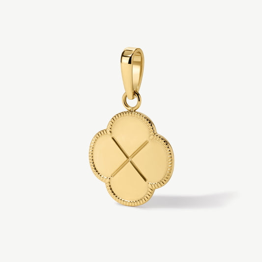 Beaded Clover Disc Pendant