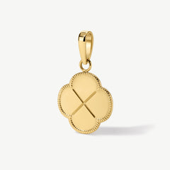 Beaded Clover Disc Pendant
