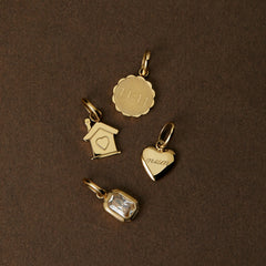 Emerald Cut Bezel Pendant Charm