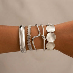 14K 5-Piece Geometric Boho Bracelet Stack