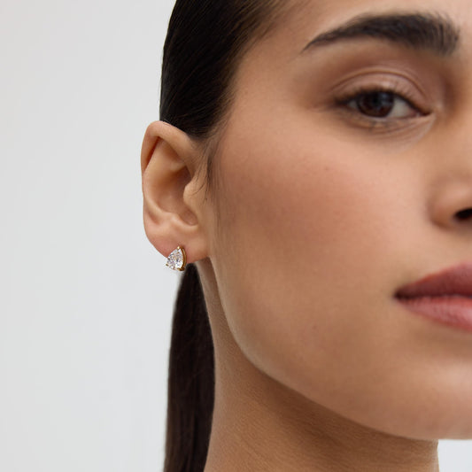 Classic Pear Solitaire Earrings
