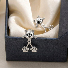 Sterling Silver Cute Cat Paw Earrings