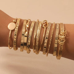 12-Piece Adjustable Textured Cuff Stack