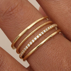 4-Piece 14K Dainty Ring Stack