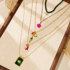 5-Piece Boho Evil Eye Fish Necklace Stack