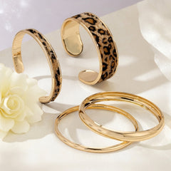 4-Piece Leopard Bangle Stack