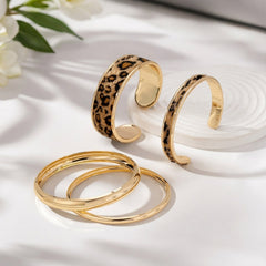4-Piece Leopard Bangle Stack