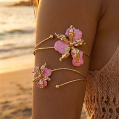 Tropical Open Floral Arm Bracelet