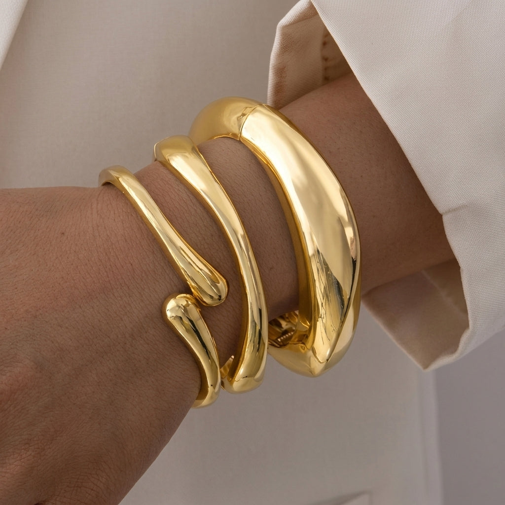 3-Piece Adjustable Hinge Bangle Stack