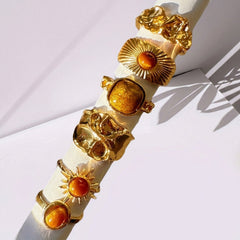 19-Piece Adjustable Boho Chunky Ring Set