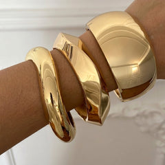 3-Piece Chunky Geometric Bangle Stack