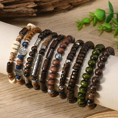 10-Piece Adjustable Boho Bracelet Variety Set