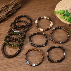 10-Piece Adjustable Boho Bracelet Variety Set