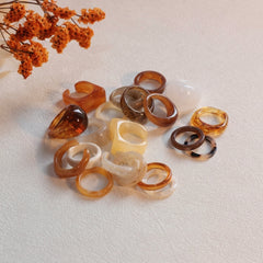 20-Piece Autumn Inspired Resin Ring Stack
