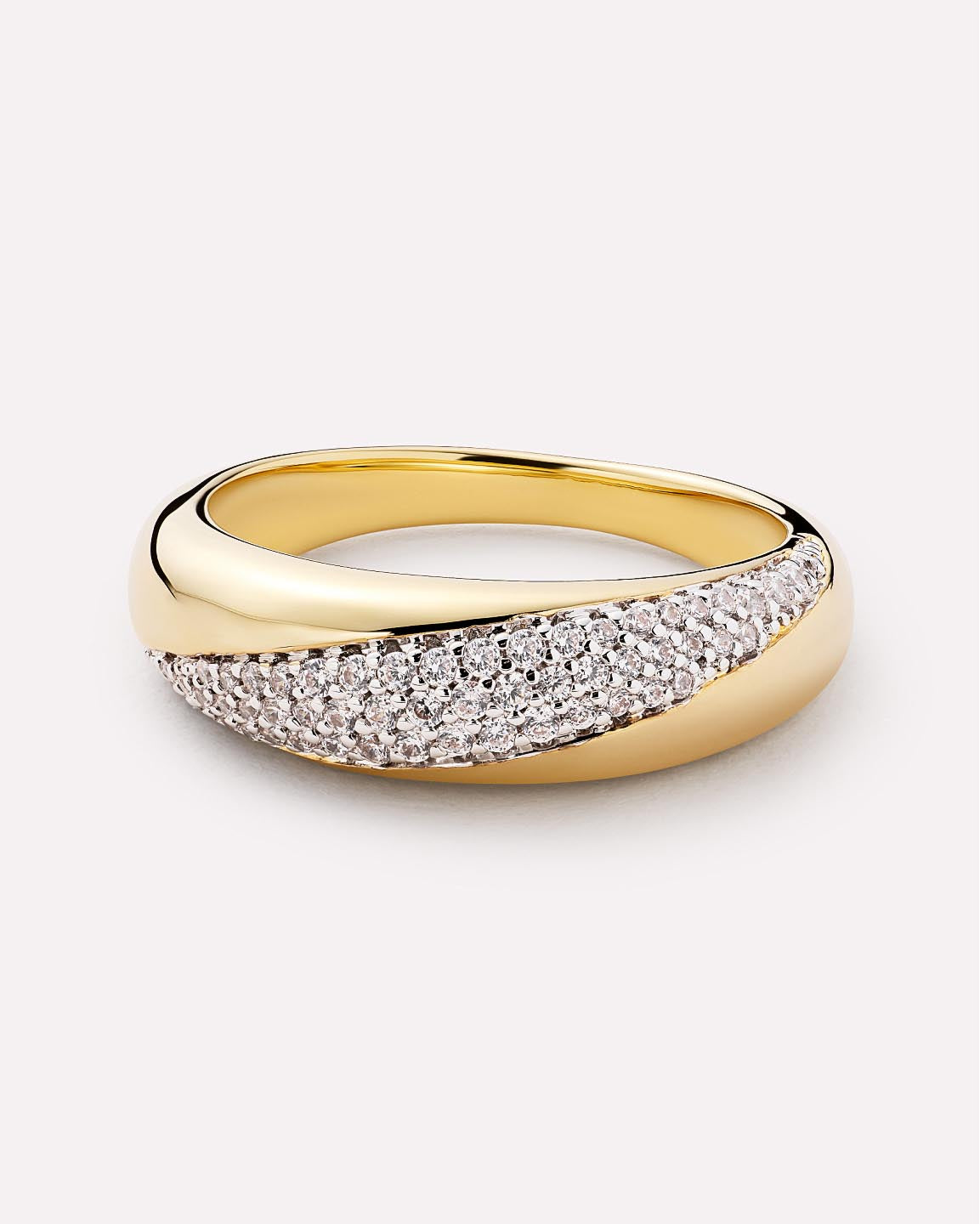 Gold Band Ring for Woman Ana Luisa Kira Dome Ring