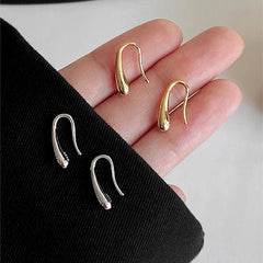 Sterling Silver Dainty Droplet Hook Earrings
