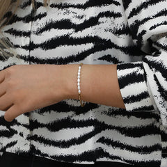 Classic Twist Pearl Circle Lock Bracelet