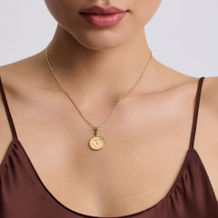 Embedded Heart Disc Pendant