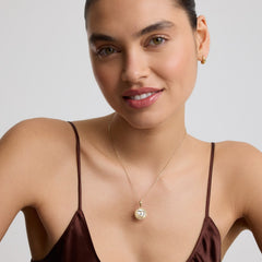 Embedded Heart Disc Pendant