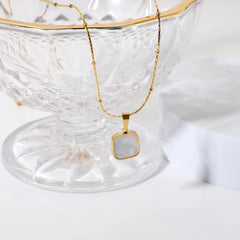 Dainty Shell Square Satellite Chain Necklace