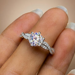 Elegant Pave Spiral Band Ring