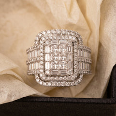 2-Piece Chunky Diamond Statement Ring